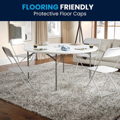 Flash Furniture Kathryn Folding Table, 60" x 60", Granite White (RB60R)