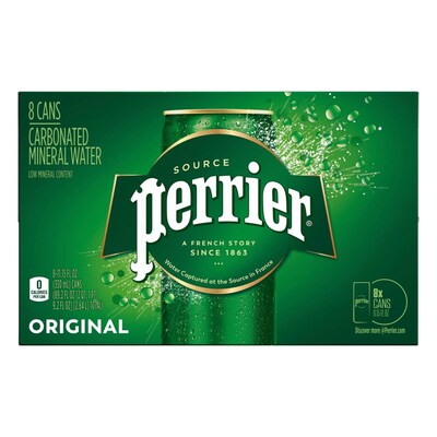 Perrier Carbonated Mineral Water, 330 ml, 8/Pack