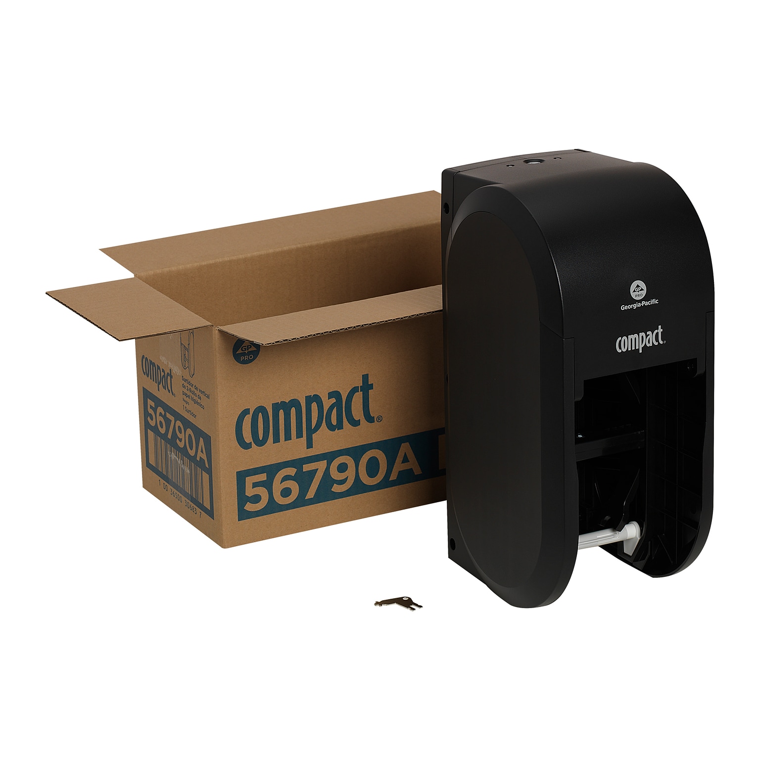 Georgia-Pacific Compact 2-Roll Coreless Toilet Paper Dispenser, Black (56790A)