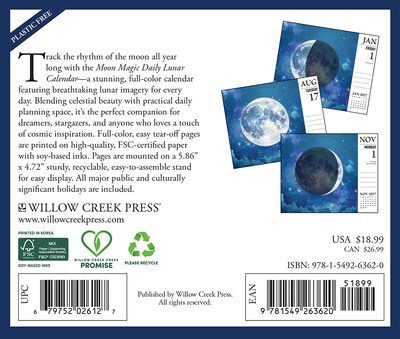 2027 Willow Creek Moon Magic 5.4 x 6.2 Day-to-Day Calendar (63620)