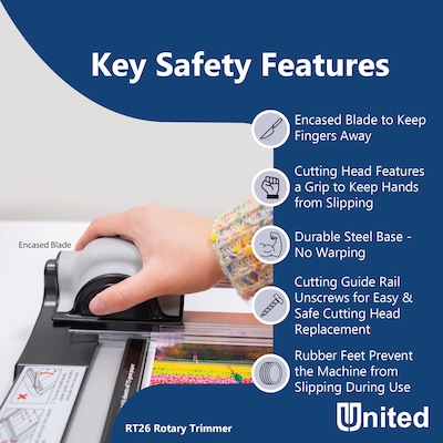 United Commercial 26" Rotary Paper Trimmer, Silver/Black (RT26)