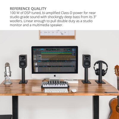 Kanto ORA 100W Bluetooth Reference Desktop Speaker, White, Pair (ORAMW)