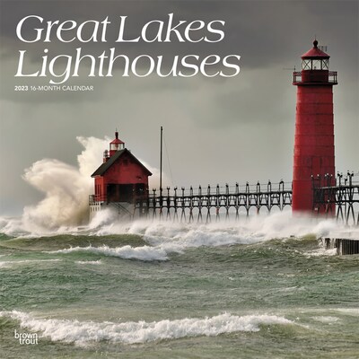 2023 BrownTrout Great Lakes Lighthouses 12 x 12 Monthly Wall Calendar, (9781975452049)