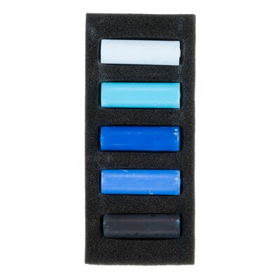 Rembrandt Soft Pastels Micro Sets, Deep Blues, 5/Set, 3 Sets/Bundle (RBX31820523-3)