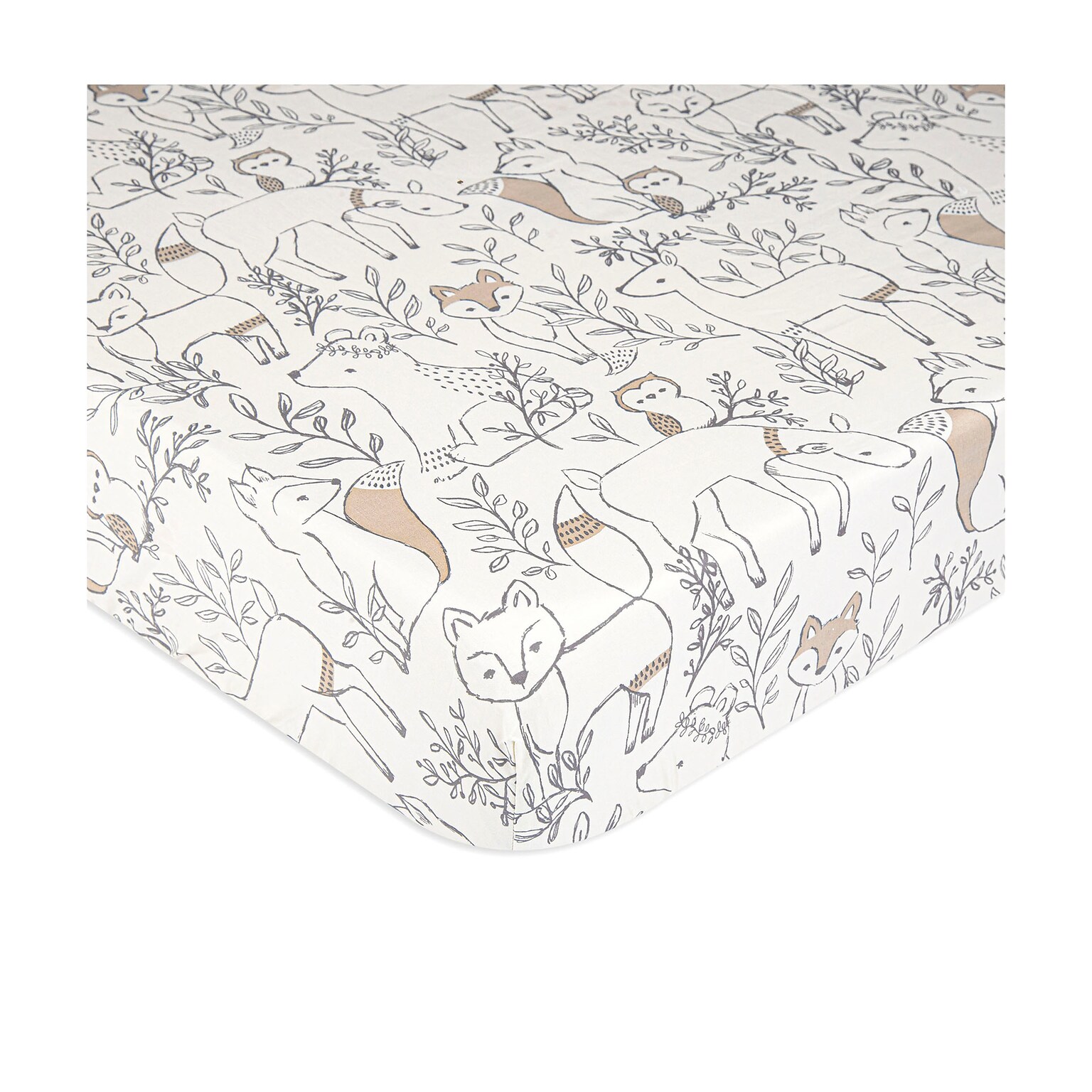 Crane Baby Ezra Crib Fitted Sheet, Woodland (BC-110CFS-1)