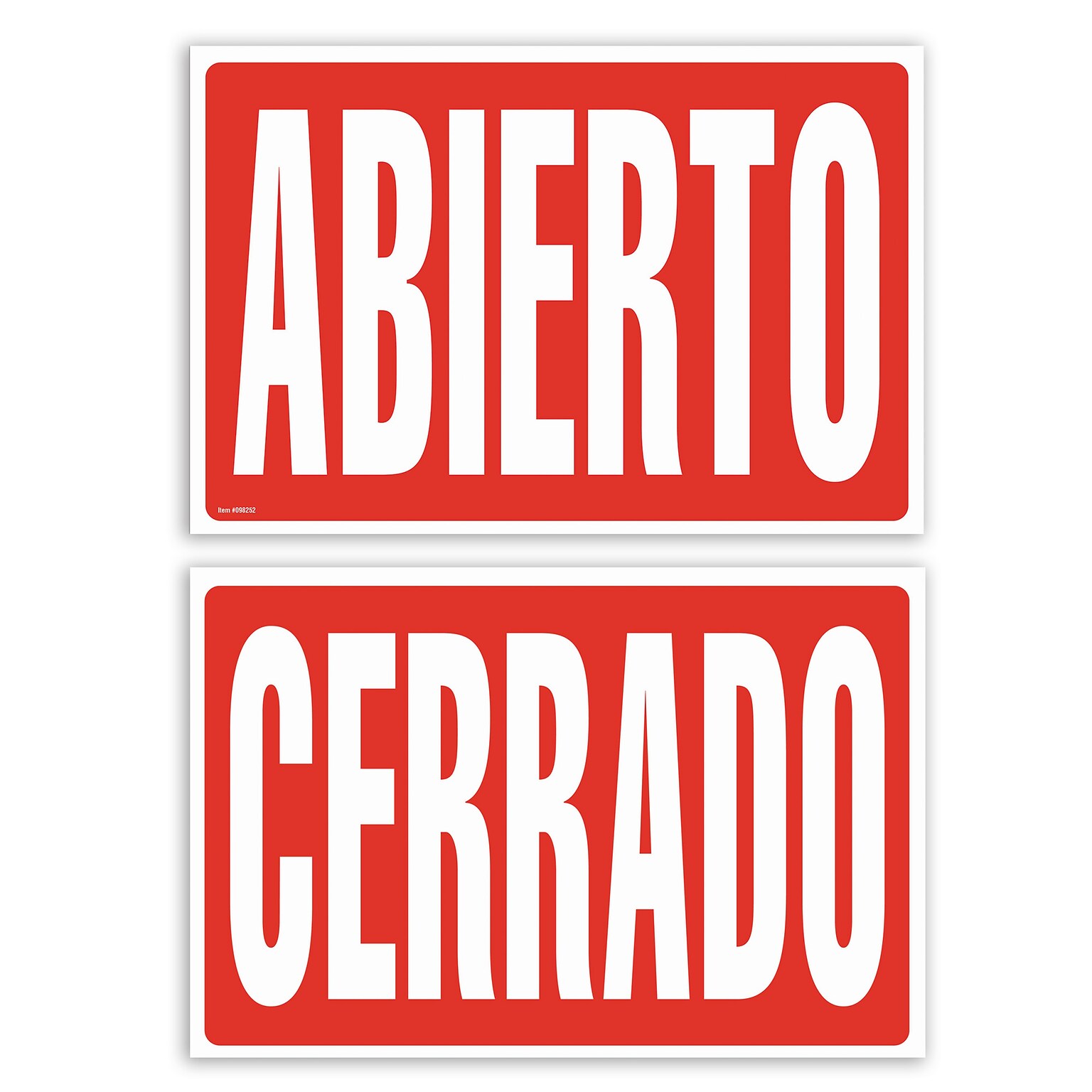 Cosco Abierto/Cerrado Sign, Red/White Plastic, 8 x 12 (098252)