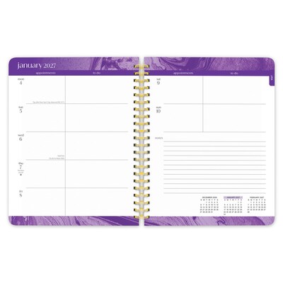 2027 BrownTrout Crackled Blush 6.5" x 7.8" Calendar Year Weekly Standard Planner, Purple (9798330709328)