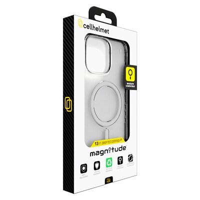 cellhelmet Magnitude Series MagSafe Phone Case for iPhone 16 Pro Max, Shock Absorbing, Crystal Clear (CM-107-CC)