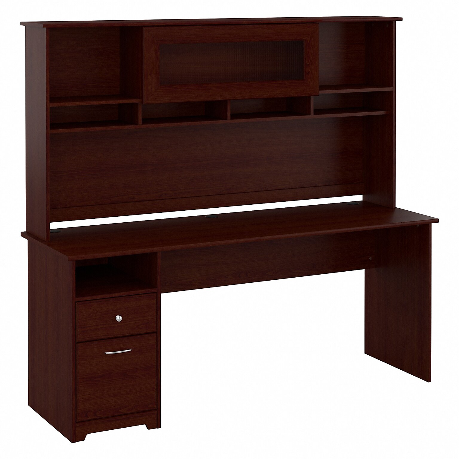 Bush Furniture Cabot 72W Computer Desk with Hutch, Harvest Cherry (CAB049HVC)