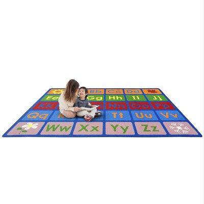 Joy Carpets Any Day Alphabet Nylon 7'8" x 10'9" Machine Tufted Rug, Multicolored (1710D-01)