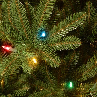 National Tree Company Natural Fraser Fir Artificial Christmas Tree, 6.5 ft., Multicolor Lights (NAFFSLH1-65RLO)