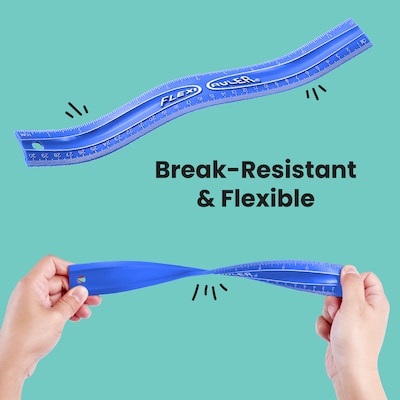 Lockermate Flexi 12" Imperial/Metric Flexible Curves, Poly, Blue (01137-BLUE)