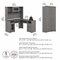 Bush Furniture Cabot 60W L Shaped Computer Desk with Hutch and Tall Storage Cabinet, Modern Gray (CAB017MG)