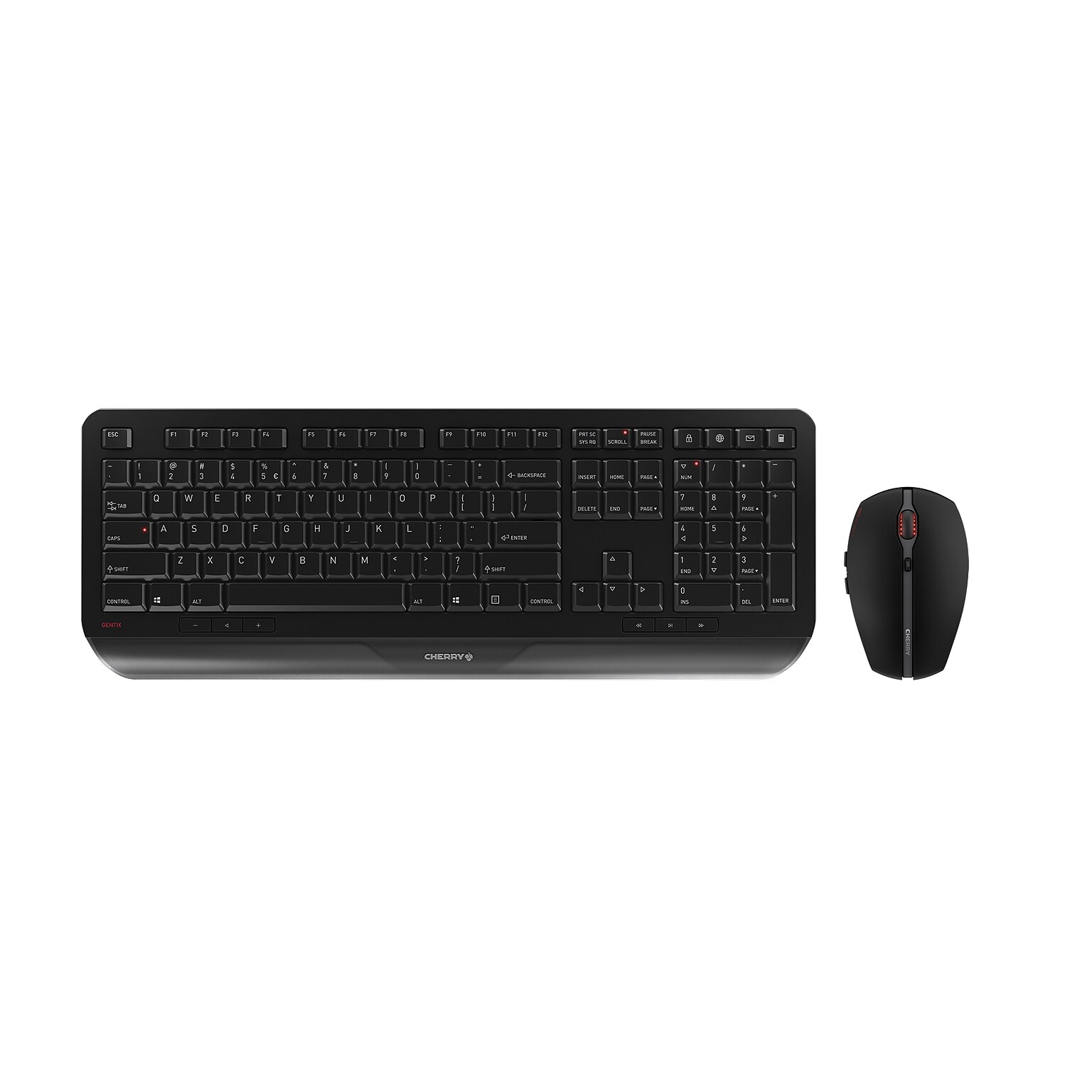 Cherry Gentix Wireless Ergonomic Keyboard and Mouse Combo, Black (JD-7000EU-2)