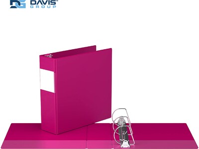 Davis Group Premium Economy 3" 3-Ring Non-View Binders, D-Ring, Pink, 6/Pack (2305-43-06)