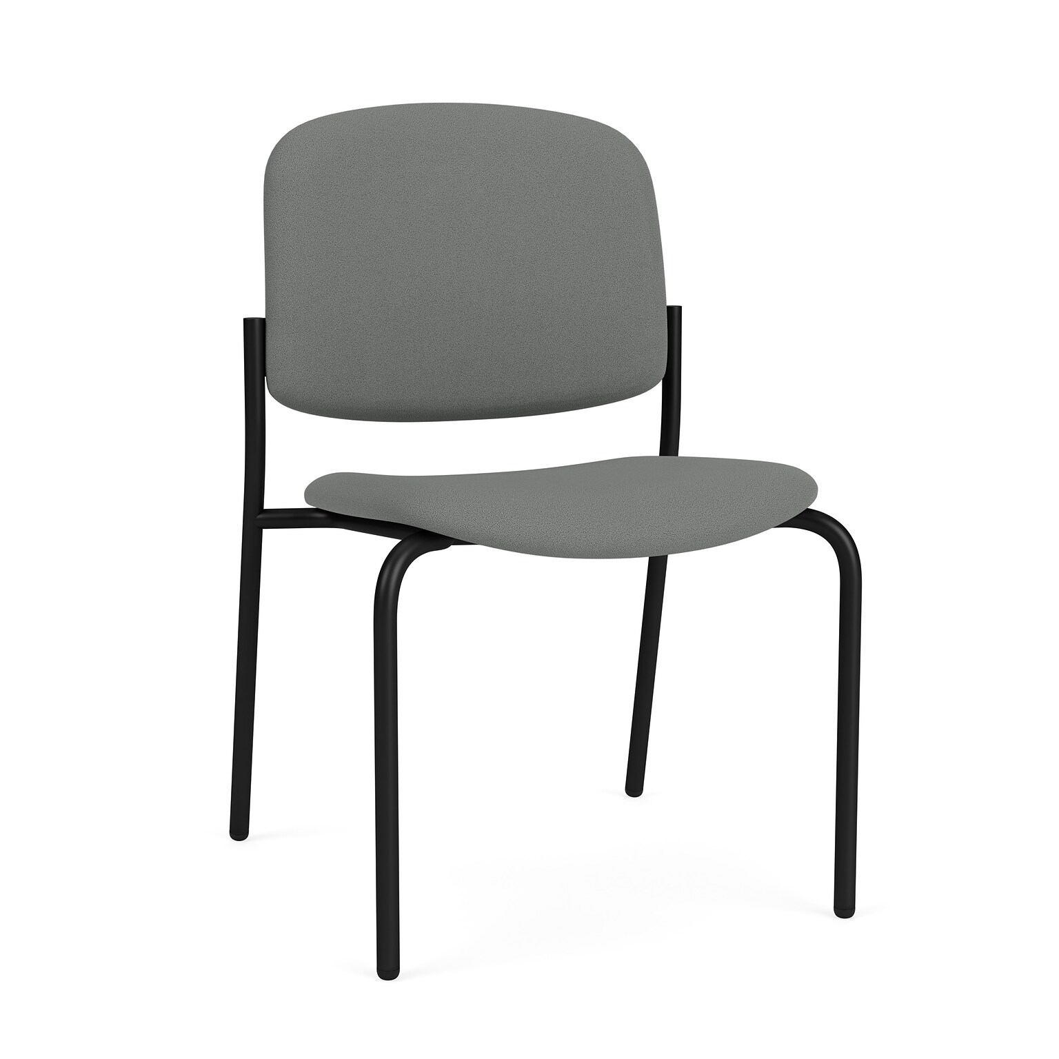 Lesro Chat Fabric Guest Chair, Armless, Open House Graphite/Black (CX1172.SBK-01OHGP)