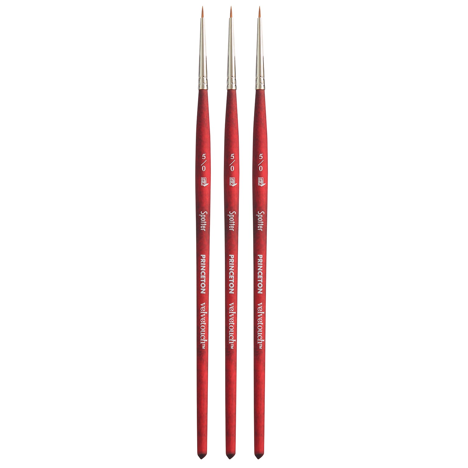 Princeton Velvetouch Mixed Media Synthetic Spotter Brush, 3/Pack (PBXP3950SP50-3)