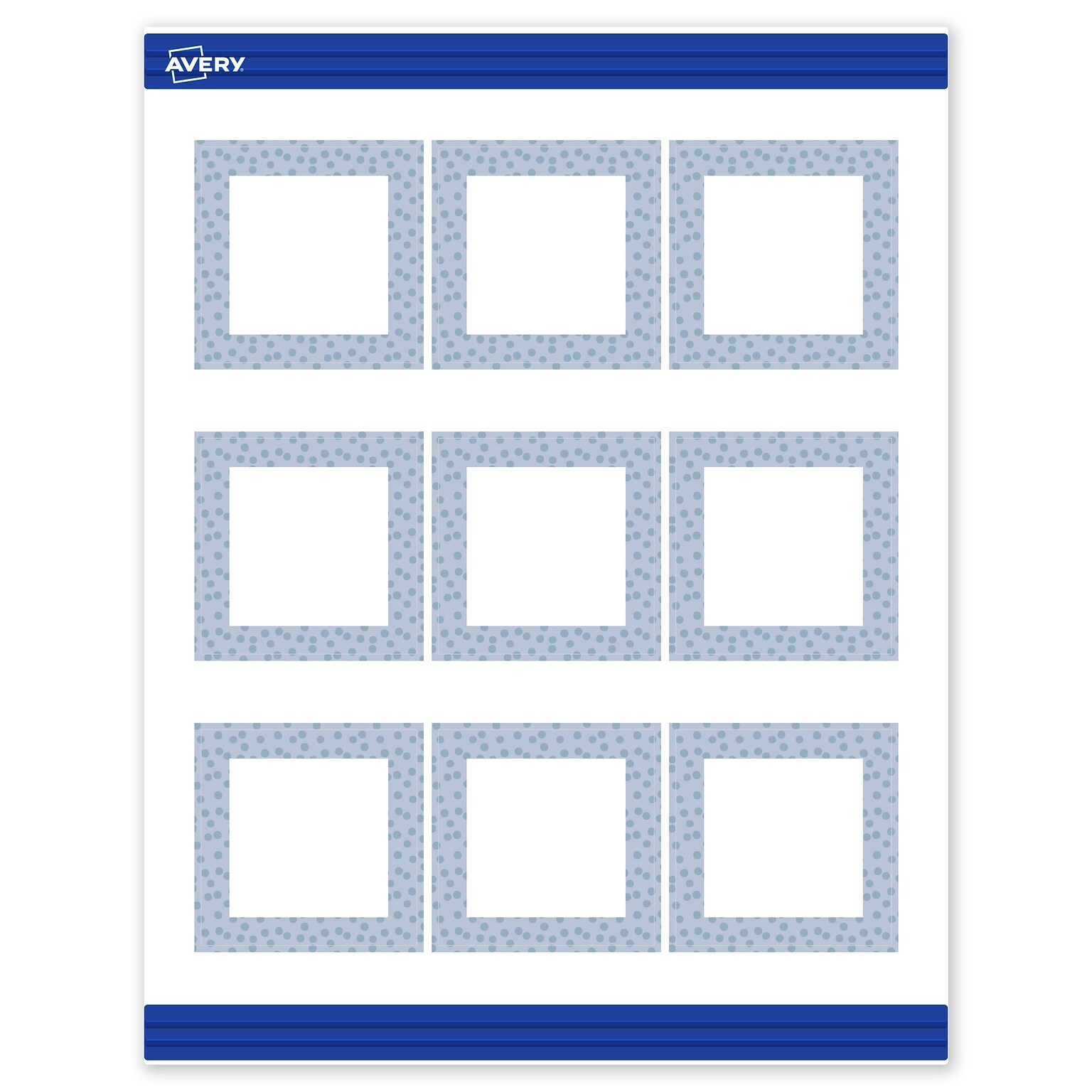 Avery Polka Dots Design Matte Blank Card, White, 90/Pack (S00-F8S)