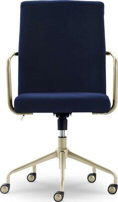 Elle Decor Giselle Fabric Computer and Desk Chair, Navy Blue/Gold (CHR10058C)