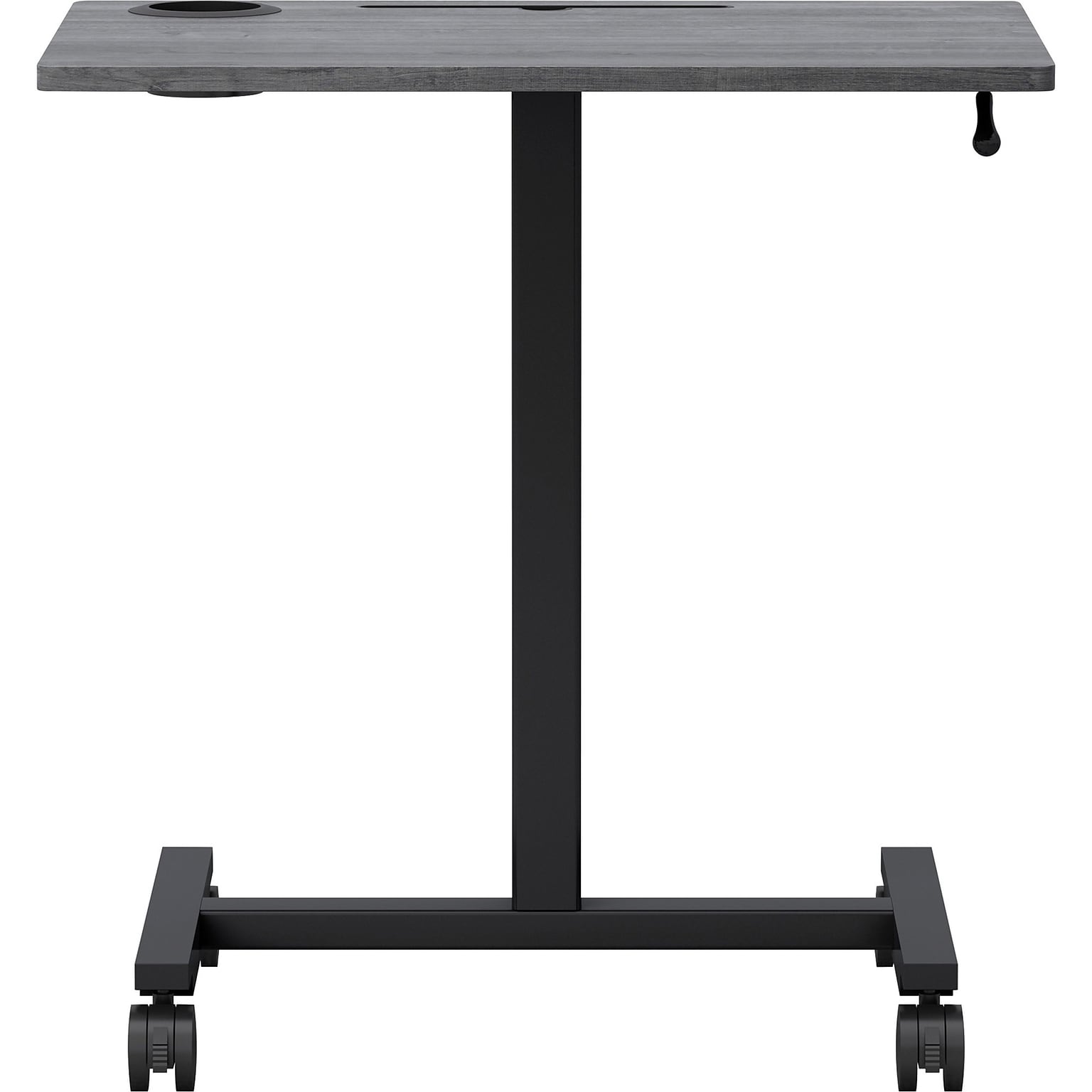 Lorell 27W Manual Rectangle Adjustable Standing Desk, Weathered Charcoal (LLR84837)