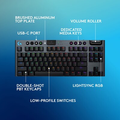 Logitech G Series G915 X LIGHTSPEED TKL Wireless Clicky Gaming Keyboard, Black (920-012753)