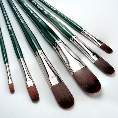 Silver Brush Ruby Satin Long Filberts Brush, 6/Pack (SLVRS2595)