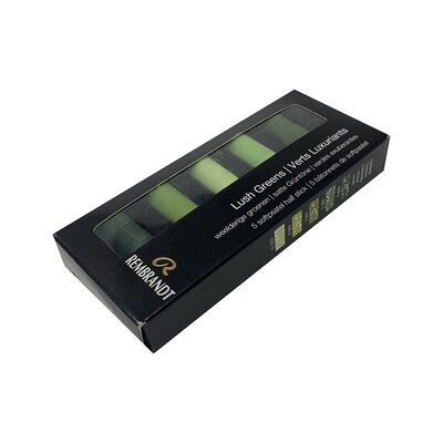 Rembrandt Soft Pastels Micro Sets, Lush Greens, 5/Set, 3 Sets/Bundle (RBX31820510-3)