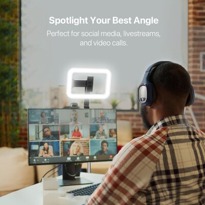 MyBat Pro Spotlight Tripod Stand with LED Ring Light Adjustable Stainless Steel & Ultimate Portability Silver