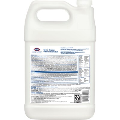 Clorox Healthcare Spore Defense Cleaner Disinfectant, Closed System Refill Bottle, 128 Fl Oz, 4/Pack  (32122)