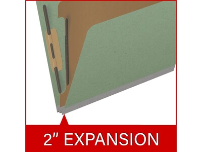 Medical Arts Press Pressboard Classification Folder, 1 Divider, 2" Expansion, Letter Size, Green, 10/Box (DV-T42-14-3AGN)
