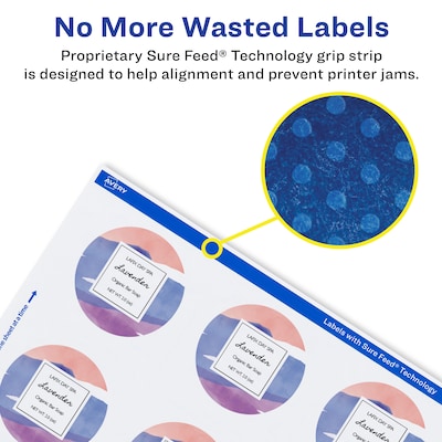 Avery Round Laser/Inkjet Round Multipurpose Labels, 1.75" Dia, White, 500 Labels/Pack (94509)
