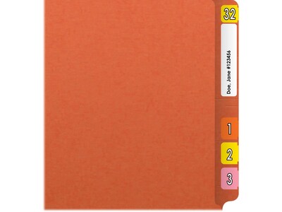 Medical Arts Press Reinforced End Tab File Folder, Straight Cut, Letter-Size, Orange, 50/Box (S-01501-ORG)