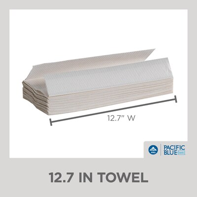 Pacific Blue Basic Recycled C-Fold Paper Towels, 1-ply, 240 Sheets/Pack, 10 Packs/Carton (25190)