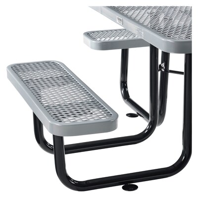 Global Industrial 46" Square Outdoor Steel Picnic Table, Expanded Metal, Gray (277151GY)