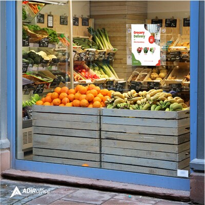 AdirOffice Window Sign Holder, 8.5" x 11", Vertical/Horizontal, Side Loading, Clear Acrylic, 6/Pack (639-8511-WSH-6)