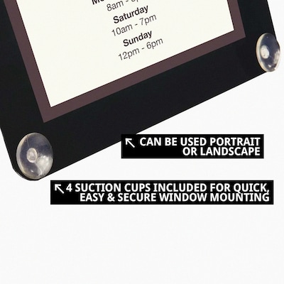 Azar Document Holder, Window-Hanging, Vertical/Horizontal, Side Loading Plastic, 2/Pack (106692-BLK-2PK)