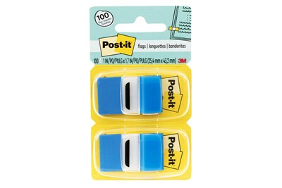 Post-it® Flags Value Pack, 1 x 1.7, Blue, 50 Flags/Dispenser, 12 Dispensers/Box (680-BE12)