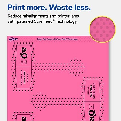 Avery Laser/Inkjet Multipurpose Labels, 5-7/8" x 4", Bright Pink, 240 Labels/Box (19479370799)