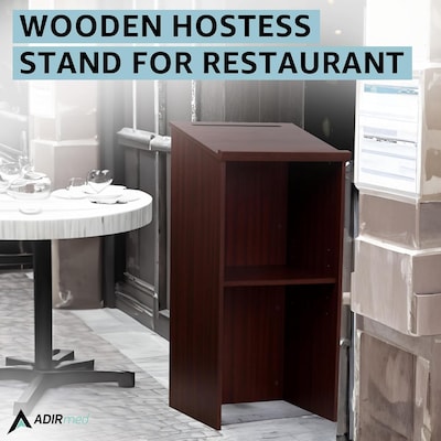 AdirOffice 46 Speaker Podium Lectern, Mahogany (661-01-BLK-PKG)