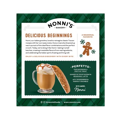Nonni's Holiday Gingerbread Biscotti, 6.88 oz., 8/Box (197419)