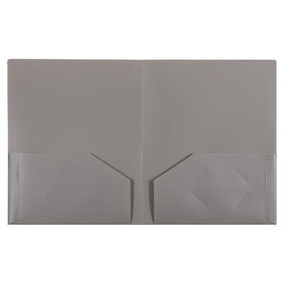 JAM Paper Plastic Two-Pocket School Folders, Assorted Business Colors, 6/Pack (383EBAasst)