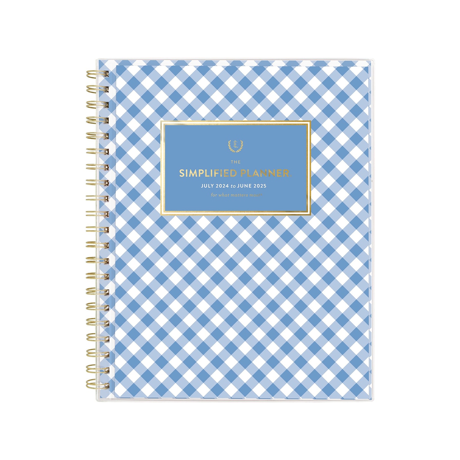 2024-2025 AT-A-GLANCE Simplified by Emily Ley Gingham 8.5 x 11 Academic Weekly & Monthly Planner, Blue/White (EL26-901A-25)