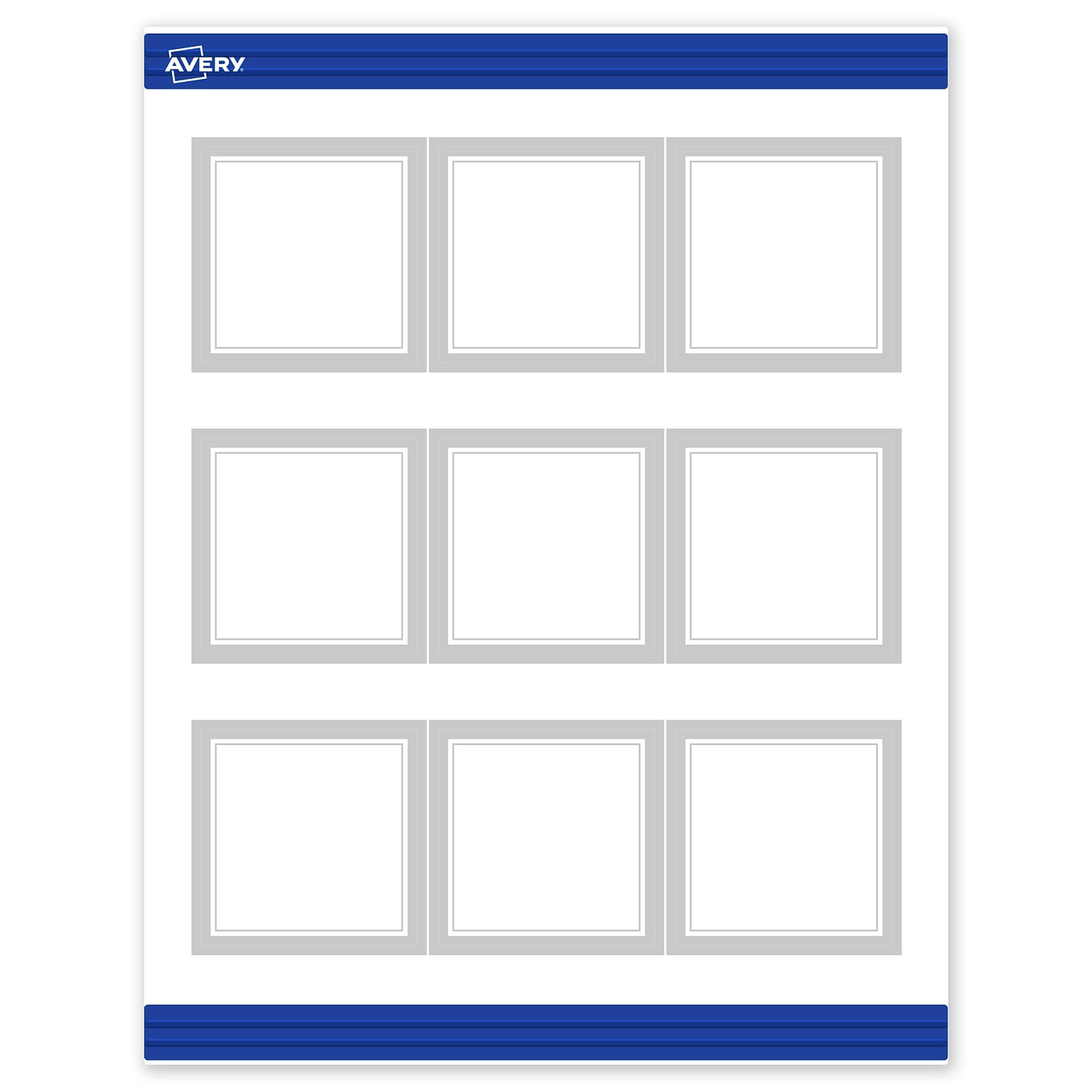 Avery Silver Border Matte Blank Card, White, 90/Pack (S00-F3E)
