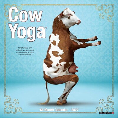 2027 Willow Creek Cow Yoga 7 x 7 Monthly Wall Calendar (63965)