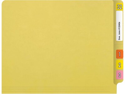 Medical Arts Press Reinforced End Tab File Folder, Straight Cut, Letter-Size, Yellow, 50/Box (S-01501-YLW)