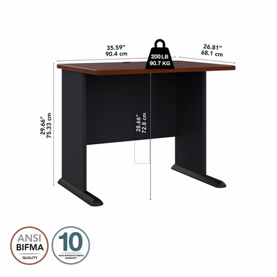 Bush Business Furniture Cubix 36"W Desk, Hansen Cherry/Galaxy (WC90436A)