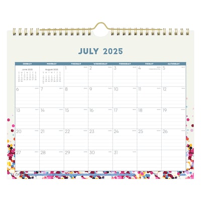 2025-2026 Blue Sky Star Confetti Bright 11 x 8.75 Academic Monthly Desk Pad Calendar (148671-A26)