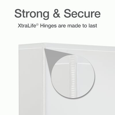 Cardinal XtraLife Heavy Duty 2" 3-Ring View Binders, D-Ring, White (26320)
