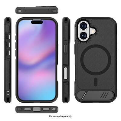 SaharaCase Venture Series MagSafe Compatible Phone Case for iPhone 17, Shock Absorbing, Scorpion Black (CP00923)