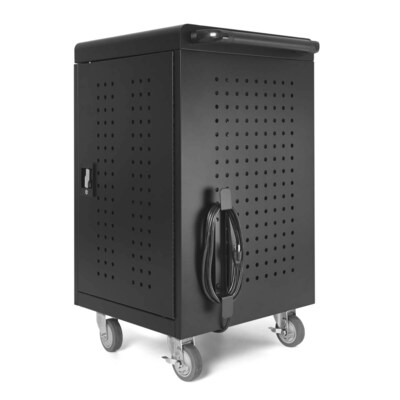 Luxor Lockable 30-Unit USB-C Secure Charging Cart, Black Powder-Coated Steel (CHMC002)